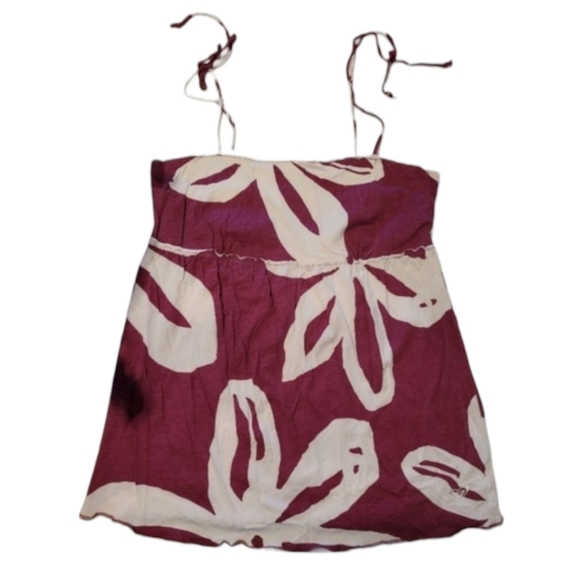 Vintage Roxy Hibiscus Red and White Spaghetti Top Size Large Juniors - Picture 8 of 8